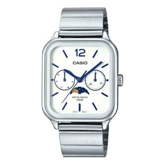 Casio Monophase Quartz Stainless Steel White Silver MTP-M305D-7AV