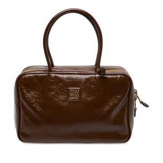 Miu Miu Pre-owned Miu Miu Large Naplak Patent Logo Beau Handbag Ladies U4Z9NCUBUD7CC5S6