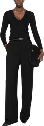 Toteme Black Solid V Neck Sweatshirt