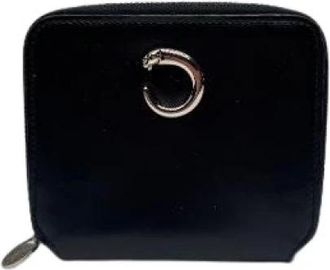 Cartier Pre-owned Panther Vintage Patent Leather Card Holder - Dames - Vintage Accessoires - Zwart - ONE Size - Leer - Vintage