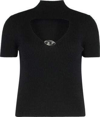Diesel M-olive Top - Dames - Coltruien - Zwart - XS - Wol - Truien & Vesten