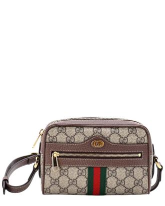 Gucci Brown Gg Coated Canvas Ophidia Shoulder Bag Mini (Authentic Pre-Loved)