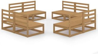 vidaXL Vidaxl - 8 Piece Garden Lounge Set Honey Brown Solid Pinewood