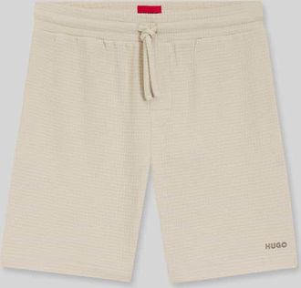 HUGO BOSS Regular Fit Sweatshorts aus Baumwoll-Mix Modell AUSTIN in Offwhite, Gr&ouml;&szlig;e XXL