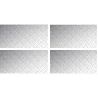 vidaXL Vidaxl - Placas En Cuadr&iacute;cula 4 Pcs Plateado 100 X 50 Cm Aluminio
