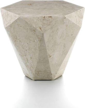 MondoViro Mesas de centro modernas de piedra beige cm 60 x 60 xh 50
