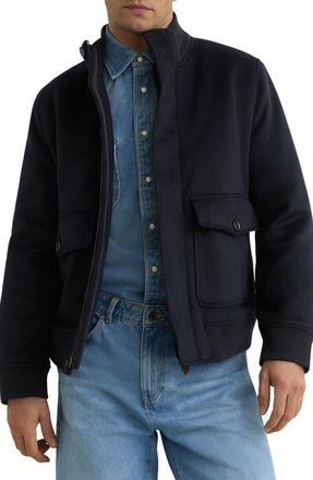 Reiss Hadley Wool Blend Jacket in Navy at Nordstrom, Size Xx-Large