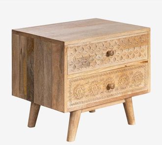 Sklum Mesita De Noche En Madera De Mango Atsana Sklum