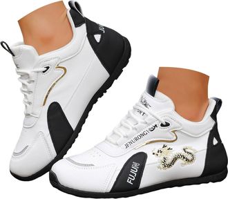 Generic Non Slip Sneakers for Women Lightweight Walking Shoes Womens Lace Up Outdoor Sports Running Athletic Workout Jogging Shoes Stylish Classic Casual Leat