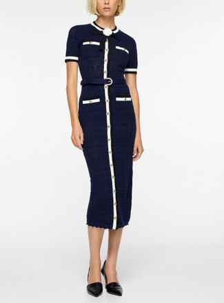 Self Portrait Womens Pointelle knit midi dress
