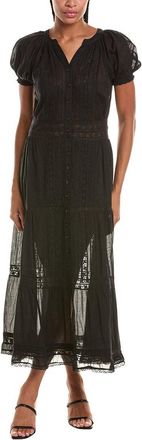 Alice & Olivia Alice + Olivia Kathryn Lace Trim Midi Shirtdress