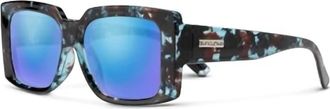 Suncloud Mens Astoria Sunglasses In A Blue Tortoise Polarized Blue Mirror