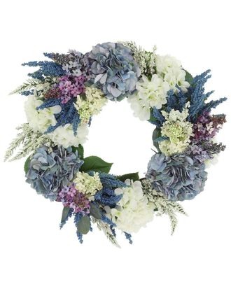 Creative Displays Inc. 23In Spring Wreath With Hydrangeas, Lilacs & Heather