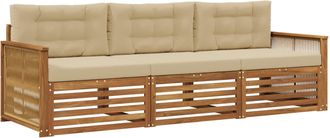 vidaXL Conjunto De Sof&aacute;s De Exterior 3 Uds. Natural Y Beige Vidaxl