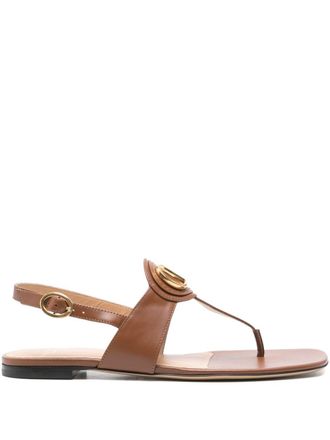Valentino Garavani Vlogo Signature Leather Thong Sandals-Donna