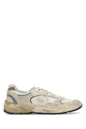 Golden Goose Deluxe Brand White Suede And Fabric Running Dad Sneakers