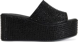 Azalea Wang Arachna Wedge Sandal in Black at Nordstrom, Size 7.5