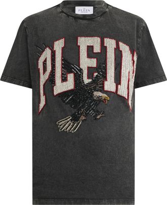 Philipp Plein Washed Round Neck T-Shirt Plein Eagle
