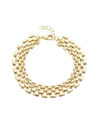 Adornia Adornia 14K Plated Grid Chain Bracelet