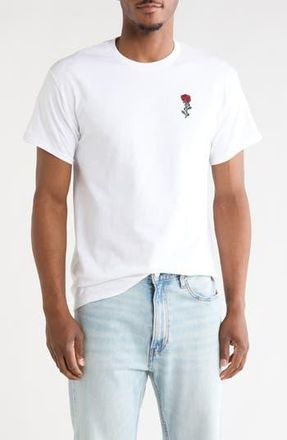 Riot Society Rose Barbed Wire Embroidered T-Shirt in White at Nordstrom Rack, Size Xx-Large