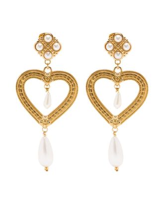 Moschino heart-shaped clip-on earrings - Gold