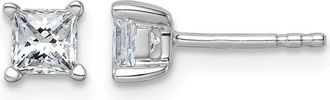 Diamond2Deal 14k Gold 3/4 ct Princess Lab Grown Diamond Stud Earrings VS Clarity, D-E Color