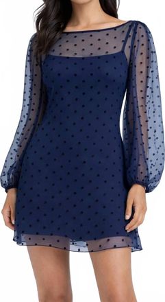 Amanda Uprichard Sheer Polka Dot Mini Dress In Navy