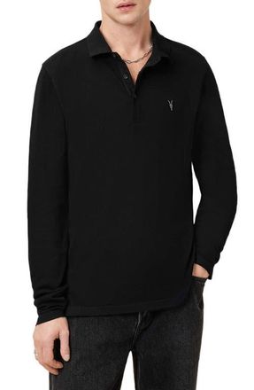 AllSaints Reform Cotton Piqu&eacute; Polo in Black at Nordstrom, Size X-Small