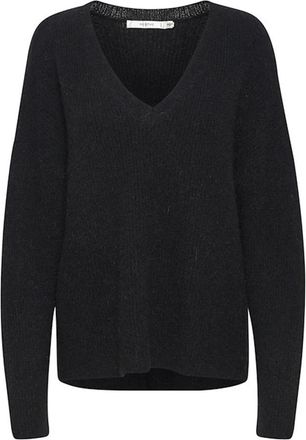 Gestuz Zwarte V-hals Pullover Trui - Dames - V-hals truien - Zwart - M - Wol - Truien & Vesten