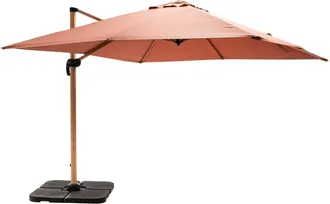 Oviala Parasol de 3x3m y 4 losas para llenar madera arcilla