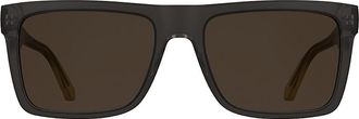 Calvin Klein Mens Iconic Monogram Modified Rectangle Sunglasses - Dark Brown