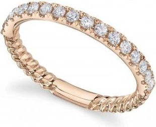 Allurez Diamond Infinity Wedding Ring Band 14K Rose Gold (0.35ct)