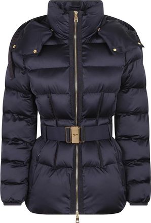 Elisabetta Franchi Pi92D66E2 Donsjack - Dames - Jassen - Blauw - Maat: S Leer