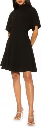 Alexia Admor Autumn Mock Neck Fit & Flare Dress in Black at Nordstrom Rack, Size X-Small