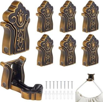No Brand 8 Ganchos De Pared Plegables De Estilo Vintage, Robustos Ganchos Decorativos Plegables De Aluminio, Incluye Tornillos, Ganchos De Pared Que Ahorran Es