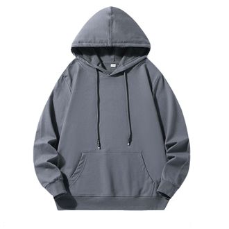 Generic MenS Fall Long Sleeved Hoodie Hooded Sweatshirt Tops Outdoor Sweatshirt Shirt Mens Thin Hoodie (Grey, XXXXXL)