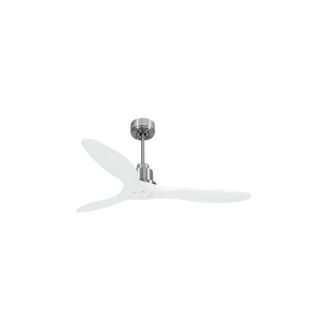 Purline Purline - Tenerife De Klassfan - Super Destratificateur Et Ventilateur Dc 132 Cm Chrome Pales Bois Blanc Sans Lumi&egrave;re 25 &Agrave; 40 M&sup2;