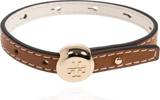 Tory Burch Icon Leren Armband - Dames - Armbanden - Bruin - ONE Size - Leer - Accessoires