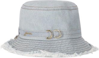Ganni Faded Denim Bucket Hat - Dames - Hoeden - Blauw - Xs/S - Denim - Accessoires