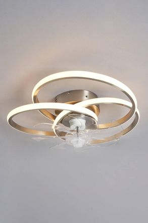 BHS Trinity LED Dimmable Fan Ceiling Light in Metallic Silver