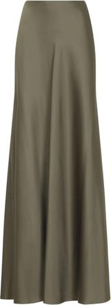Ralph Lauren Masina Maxi A-Line Rok - Dames - Maxi Rokken - Groen - S - Satijn - Rokken