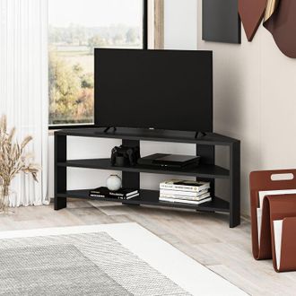 Decortie Decortie Thales Corner Modern TV Stand Multimedia Centre TV Unit Corner 110cm - Black Bute
