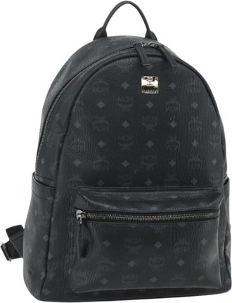 MCM Vintage Vicetos Leather Black Leather Backpack Bag (Pre-Owned)
