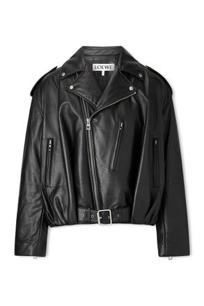 Loewe Belted Padded Leather Jacket