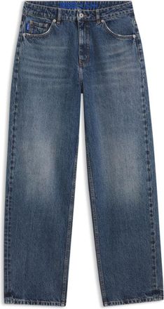 HUGO BOSS Loose-fit wide-leg jeans in rigid cotton