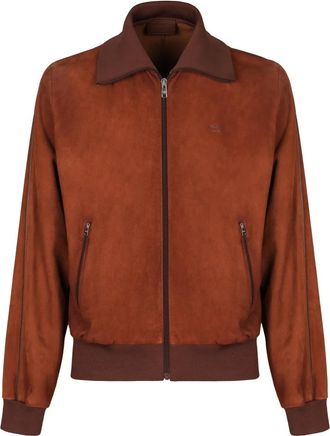 Prada Ribgebreide Su&egrave;de Jas - Heren - Bomber jackets - Bruin - L - Su&egrave;de - Jassen