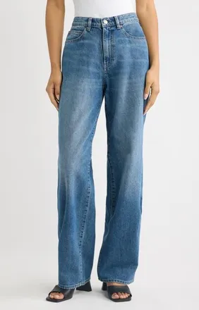 DL1961 Kaylen Loose Straight High Rise HIGHLUXE Jeans in Authentic at Nordstrom, Size 29