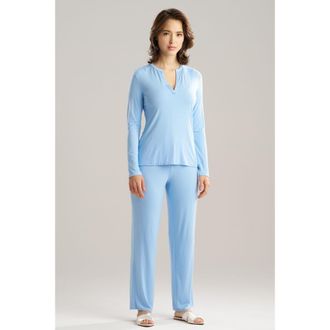 Natori Feathers Essentials Pajama Set in Blue Jay at Nordstrom, Size X-Small