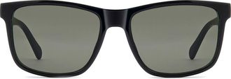 Fossil FOS 3187/G/S 57mm Rectangular Sunglasses in Shiny Black/brown at Nordstrom