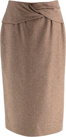 Rochas Brown Wool Midi Skirt Size S